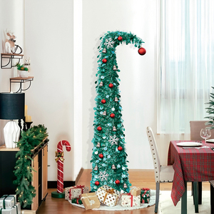 Albero di Natale Pieghevole Creativo con Collo Storto, Decorazione con <span class=keywords><strong>Glitter</strong></span> e Paillettes per Atmosfera Festiva - Product Image 4