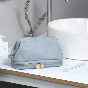 Sac <span class=keywords><strong>de</strong></span> voyage en PU pour <span class=keywords><strong>jeune</strong></span> femme, organisateur <span class=keywords><strong>de</strong></span> maquillage et <span class=keywords><strong>de</strong></span> produits <span class=keywords><strong>de</strong></span> soin personnel avec compartiment supérieur transparent en PVC, vente en gros - Product Image 2