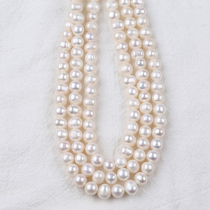 Perles de Zhuji en gros, perles d'eau douce de 7-8 mm, chaîne de perles naturelles, accessoires de bricolage avec perles de pomme de terre perforées pour la confection de colliers - Product Image 5