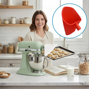 กรวยใส่แป้งซิลิโคนสำหรับเครื่องผสมอาหารแบบตั้งโต๊ะ ใช้งานง่าย ใส่แป้งได้สะดวก เหมาะสำหรับเครื่องผสมอาหารแบบหัวเอียง - Product Image 6