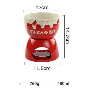 Nouvelles tasses à fondue au chocolat en céramique, créatives, mignonnes, luxueuses, en relief, personnalisées, peintes à la main, outils pour fondue au fromage, pour la cuisine - Product Image 3