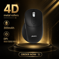 Mouse Optik Nirkabel USB Isi Ulang Dual Mode Laris Manis, Roller Logam 4D 1600 DPI Ergonomis ABS untuk Laptop