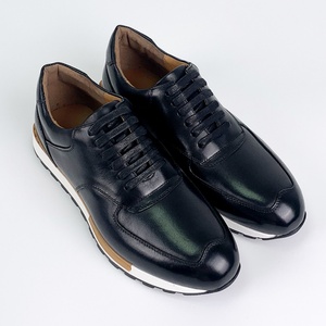 Chaussures décontractées haut de gamme pour hommes en cuir véritable, confortables et souples, fabriquées à la main, à lacets, avec motif imprimé, légères, grandes tailles, toutes saisons - Product Image 5