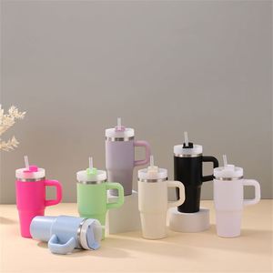 14oz Insulated Handle Tumbler Car Travel <b>Mug</b> Double Wall Vacuum Stainless Lid Straw Non-Slip Bottom - Product Image 4
