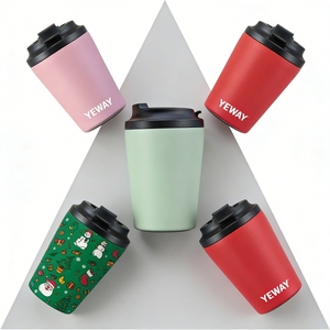 Gobelet isotherme de voyage en acier inoxydable 304 de qualité alimentaire, approuvé LFGB, 12 oz, avec bouchon anti-fuite, accessoire pour tasse de bureau - Product Image 1