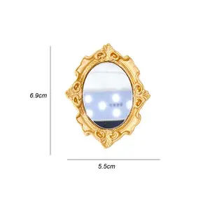 Neueste billige Großhandel koreanische Pullover Brosche Pin Schmuck Retro Spiegel Foto rahmen geschnitzte Lepel Pin Brosche