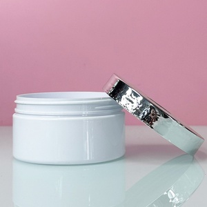 In Stock 100g 150g 200g Black White Pet <b>Plastic</b> Body Butter Cosmetic Cream <b>Jar</b> With Glod Silver Black White <b>Plastic</b> Lid - Product Image 2