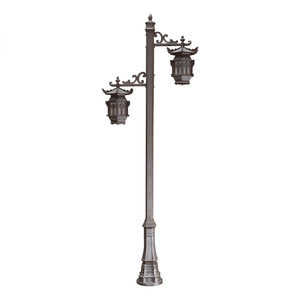 Farola de Jardín de Hierro para Exteriores con Pantalla de Vidrio LED, Luz Blanca Cálida de 2700K, IP66, Bombilla A19 No Desmontable, AC 220V, Sensor de Movimiento, Energía Solar - Product Image 3