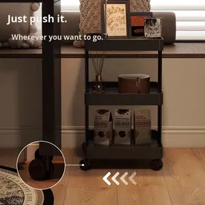 Mesa auxiliar de hierro de gama alta de lujo simple, aparador de <span class=keywords><strong>segunda</strong></span> <span class=keywords><strong>mano</strong></span>, estante de almacenamiento con carrito extraíble para Cocina - Product Image 4