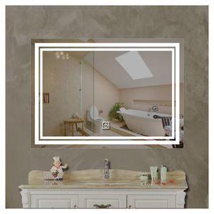 Miroir à LED avec étagère Organisateur de maquillage Miroir de courtoisie à LED Even Lighting Miroir rétroéclairé à LED pour sa vanité et la sienne - Product Image 4