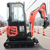 Mini-excavatrice hydraulique puissante de 1,8 tonne, compacte, avec flèche pivotante latérale pour les passages étroits et la rénovation de jardins