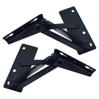 Charnières de support de rangement pour meubles Sf-037, noires, 80 degrés, mécanisme de levage de lit, charnière à ressort, support de mécanisme de canapé-lit pliable