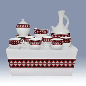 Nieuwkomers Keramisch Porselein Ethiopische Koffieset Oromo Oromia Design Jabana Koffie Traditionele Ethiopische Koffie Cup Set