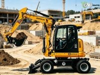 Mini-excavatrice sur roues Zeppelin ZM70 7 tonnes d'occasion, 2020, moteur Deutz allemand d'origine, 42 kW, boîte de vitesses, pompe, roulement, hydraulique Rexroth
