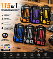 Jeu de tournevis en acier au carbone 115-en-1 pour la réparation et le démontage de téléphones portables, outil manuel multifonctionnel pour la maison
