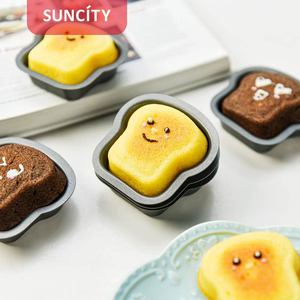 Suncity Chef Hat Cake Mold Non Stick Baking Pan For Cupcakes And Cakes 6 Pack Black Custom Shape - Product Image 1