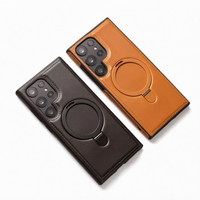 Étui de téléphone S26 ULTRA en PU avec rabat, support magnétique 360°, antichoc, design sportif, compatible avec 16 Pro