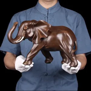 Elefante de resina con efecto de madera, decoración personalizada para el hogar, venta al por mayor