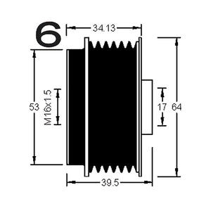 Dispositivo de rueda libre del alternador compatible con VAUXHALL MERIVA A 1.7 CDTi Diésel (KW: 74, HP: 100) de 09-2003 a 08-2005 - Product Image 3