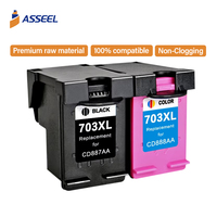 Cartouche d'encre pour imprimante à jet d'encre ASSEEL 703 703XL, couleur premium, remanufacturée, Deskjet Ink Advantage K209g /F730/F735/k109a
