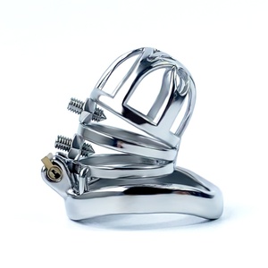 Jaula de Castidad Masculina de Acero Inoxidable 304 de Alta Calidad al por Mayor FRRK, Jaula de Abstinencia BDSM, Juguete Sexual, Candado para Pene para Hombres - Product Image 4