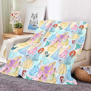 Bulk Wholesale High Quality Cartoon Princess Printing Sofa Couch Plush <b>Throw</b> Travel Beach Towel <b>Blanket</b> for Children - Product Image 2