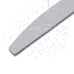 Profesyonel gri yarım ay kaba zımpara panoları 80/100/120/150/180/220/240 Grit çift taraflı özel etiket hilal tırnak törpüsü - Product Image 4