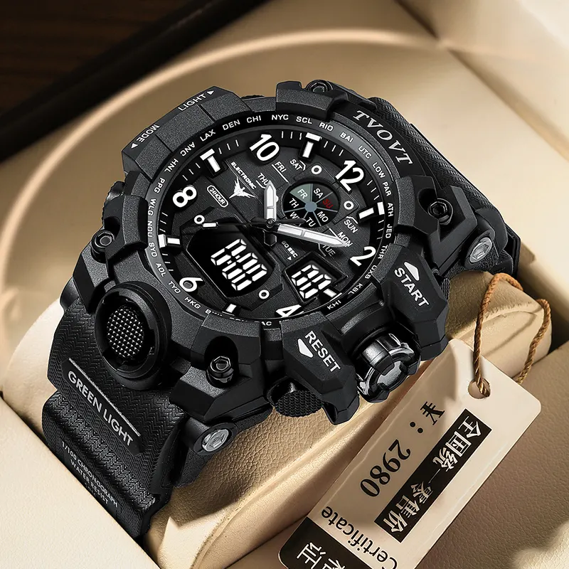 デジタル時計LEDライト高品質日本アラーム防水日付カスタム卸売メンズ腕時計スポーツ時計手首