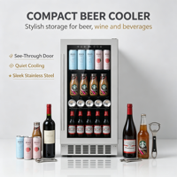 Mini Nevera para Bebidas de Uso Doméstico C-Household, Refrigerador Vertical para Exhibición de Cerveza de 85L