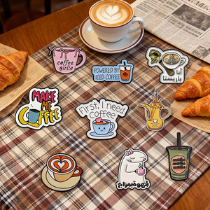 Autocollants en émail pour tasses de café, latte et boissons, créatifs, adhésifs, personnalisables, pour la vente en gros, fabrication rapide, délai promis - Product Image 4