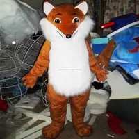 Longo de pele de raposa de pelúcia trajes da mascote para adultos/fox traje da mascote animal