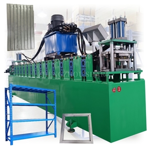 Macchina per la formatura di rulli perforati ad alta precisione per ripiani in metallo per supermercati industriali macchina per ripiano quadrato - Product Image 1