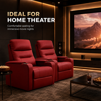 Fauteuils de cinéma commerciaux ergonomiques à dossier haut et en cuir technique résistant aux rayures, avec porte-gobelets profonds, pour mobilier de maison