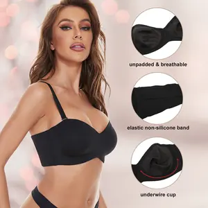 King Mcgreen Star Full Support Non-Slip Convertible Bandeau Bra Women Invisible Lifting Strapless B C D E F G Big Cup Underwear