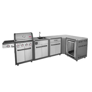 Wholesale Outdoor Kitchen Cabinets Stainless Steel BBQ Gas Grill Manufacturer China