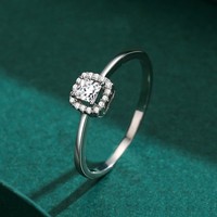 Bague en argent sterling S925 Ada Jewelry, design simple, zircon taille princesse 1 carat pour femme