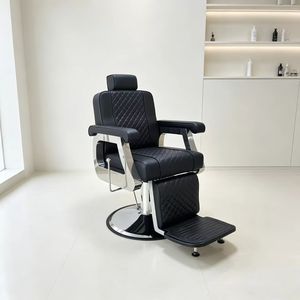 เก้าอี้ตัดผมทรงจัมโบ้ ดีไซน์ฐานโลหะสีดำไทเทเนียมสแตนเลสหรูหรา พร้อมปั๊มลมแบบกลับด้าน สำหรับร้านตัดผม - Product Image 1