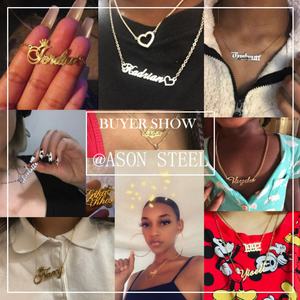 Pendientes de Aro de Acero Inoxidable con Nombre Personalizado, Diseño de Pendientes Dorados para Mujeres y Niñas - Product Image 2