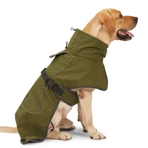 Vendita calda all'aperto vestiti di cotone per cani di grandi dimensioni impermeabili per la prevenzione della neve giacca riflettente per animali domestici a collo alto in cotone vestiti
