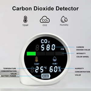 안전 CO2 이산화탄소 가스 감지기 WiFi 실내 공기질 모니터 온도 습도 모니터링 400-5000ppm 범위 흰색 - Product Image 3