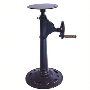 Industrial <b>Cast</b> Iron <b>Hand</b> Lift Crank Table Height Adjustable Dining Furniture Metal Wholesale for Home Use - Product Image 1