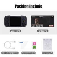 Console de jeu portable AMPOWN MINI ZERO 28, mini écran IPS 2,8 pouces 640*480, jeux vidéo rétro classiques pour 64 Go 128 Go PSP NES