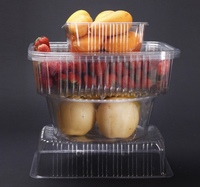 Vente chaude Durable En Plastique Transparent Boîte De Découpe De Fruits Pastèque Salade De Fruits Conteneur D'emballage Transparent Fruits Frais Coupés