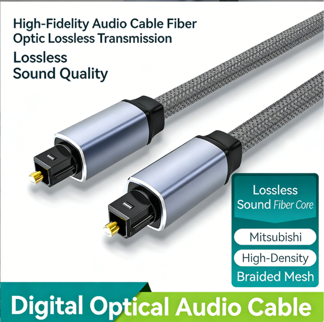Digital SPDIF Toslink Optical Fiber Audio Cable for HDTV TV Soundbar Amplifier Lossless Audio Connection 3m PVC Jacket