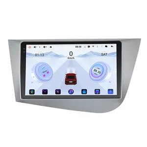 Rádio automático Android 2 din para carro, tela sensível ao toque 2K, multimídia para Seat Leon 2005-2012, unidade principal dvd 12 + 256GB, dispositivo de rádio de carro de 9 polegadas