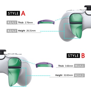 2 Pares de Botones de Hombro Ajustables para Mejora de Juego, Color Verde Camaleón y Morado, Extensiones de Gatillos para Control de PS5 - Product Image 3