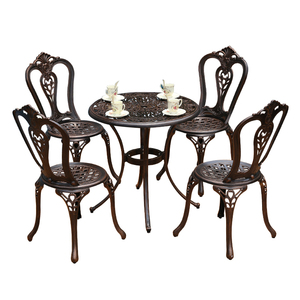 Juego de Mesa y Sillas de Aluminio Fundido para Exteriores, Estilo Europeo, Muebles de Jardín para Villa, Balcón al Aire Libre, Patio - Product Image 5