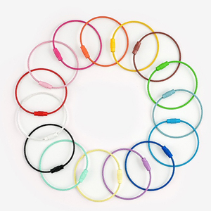 พวงกุญแจโลหะหลากสี ทนทาน รูปทรงอิสระ ทำจากลวดสแตนเลส สีลูกกวาด จำนวนมาก เหมาะสำหรับงาน DIY ของขวัญส่งเสริมการขาย - Product Image 1