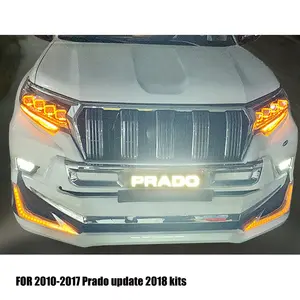 ランドクルーザープラド2010-2017用車体キットは、プラド2018用のフロントおよびリアバンパーボディキットを更新します