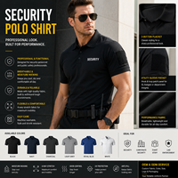 Polo de sécurité personnalisé à séchage rapide, extensible, uniforme tactique avec poche utilitaire sur la manche